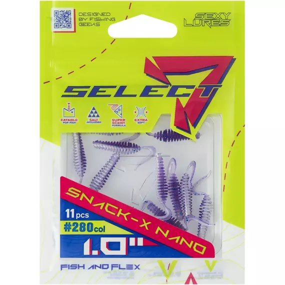 Силікон Select Snack-X Nano 1" #280 (11шт/уп), Довжина силікону: 1" (2.54 см), Колір силікону: 280, фото , изображение 2
